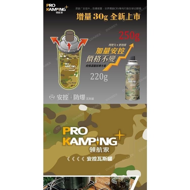 Pro Kamping領航家 迷彩安控瓦斯罐250g (PK-201)-細節圖2
