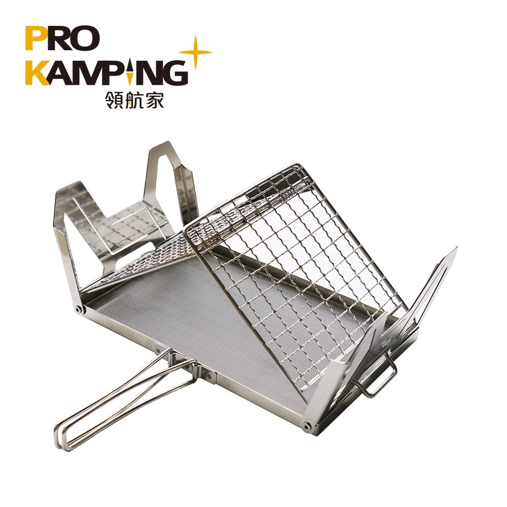 Pro Kamping領航家 304不鏽鋼山形/方形兩用摺疊烤網 戶外露營烤麵包架-規格圖7