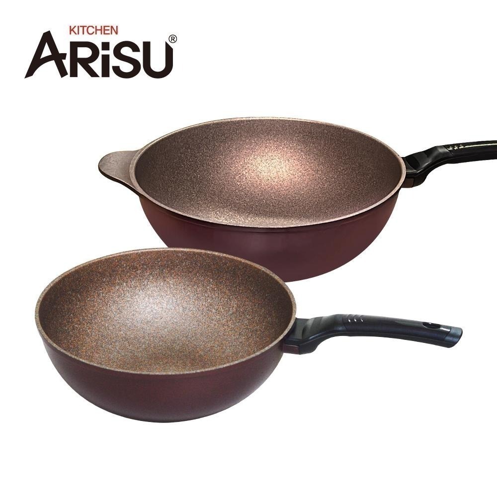 【限時購】韓國 Arisu INFINITY 不沾深炒鍋 30cm / 32cm 可用IH電磁 深型《贈LION洗碗精》-細節圖3