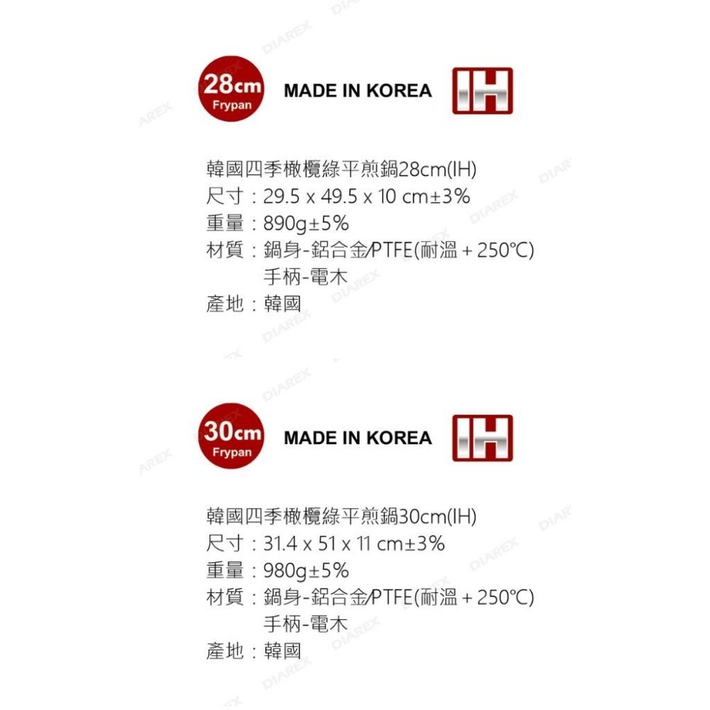 韓國FourSeason 28cm/30cm 四季橄欖綠平煎鍋(IH)-細節圖5