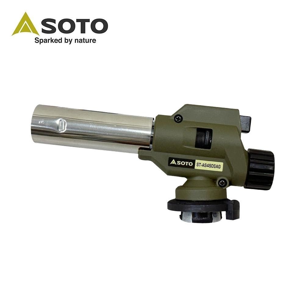 日本SOTO 溫控瓦斯噴槍-軍綠 ST-AS450SAG【台灣限定色】卡式炙燒噴火槍 生火噴燈-細節圖2