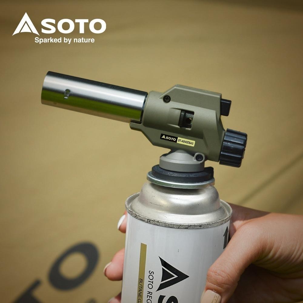 日本SOTO 溫控瓦斯噴槍-軍綠 ST-AS450SAG【台灣限定色】卡式炙燒噴火槍 生火噴燈-細節圖9