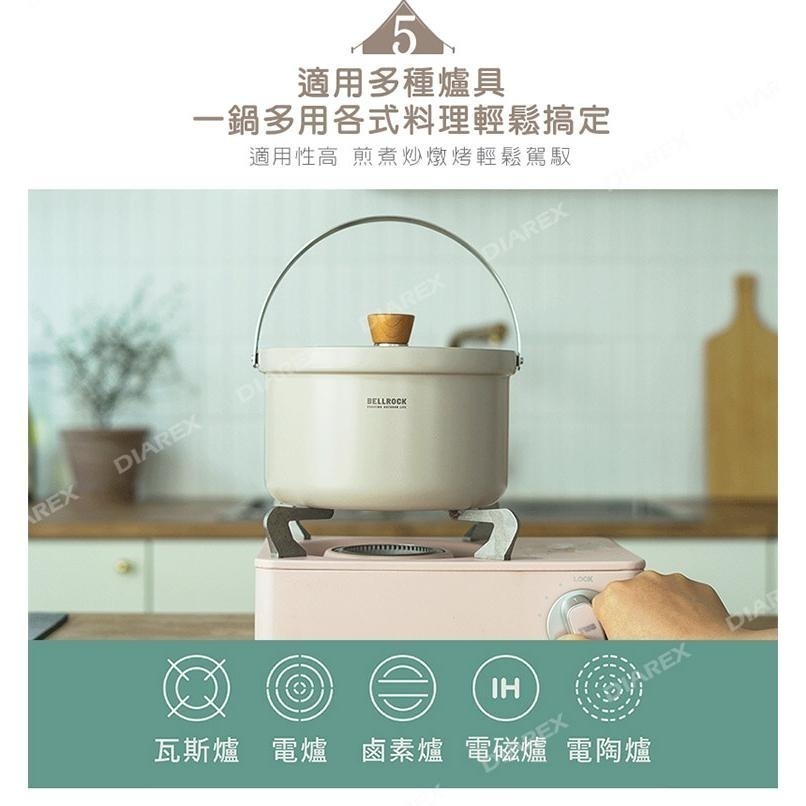 【韓國Bell Rock】Color9 露營炊具9件組 軍綠色/奶油灰 附收納袋 戶外不鏽鋼套鍋組-細節圖8