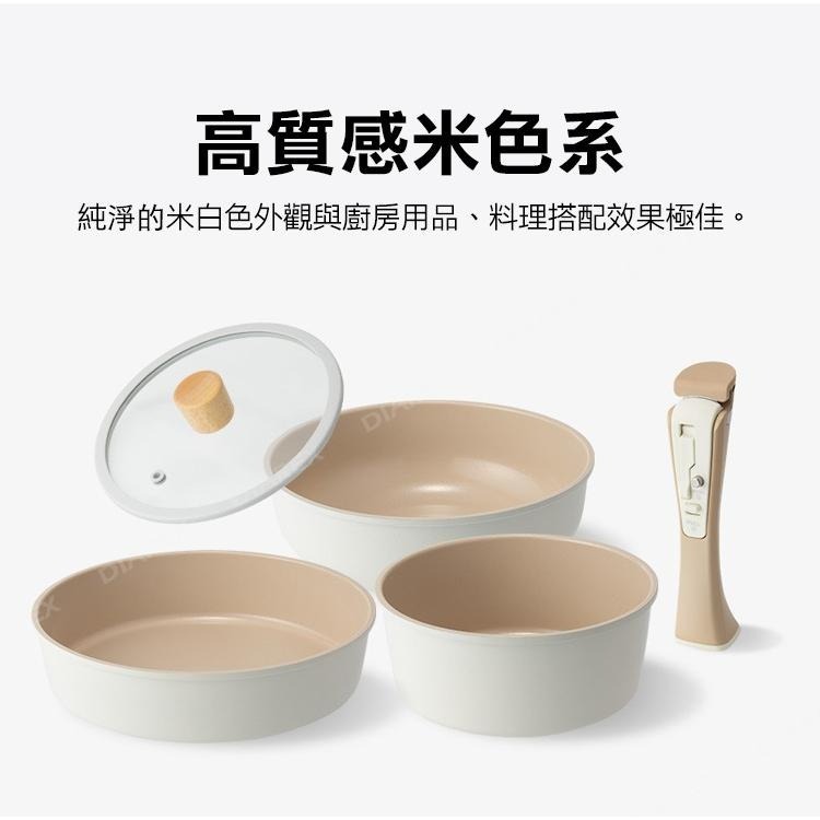 韓國Arisu 可拆式陶瓷不沾鍋5件組20cm-細節圖4