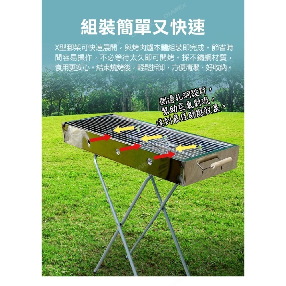 妙管家 高腳不鏽鋼烤肉爐/烤肉架BBQ-5316+1.2kg環保椰炭3入 中秋燒烤超值組 露營炭烤爐-細節圖5