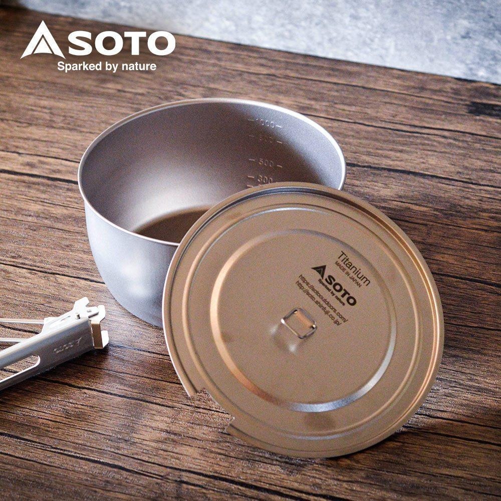 日本SOTO 輕量鈦鍋1100ml附蓋 SOD-531 登山個人鍋 野營鍋具-細節圖2