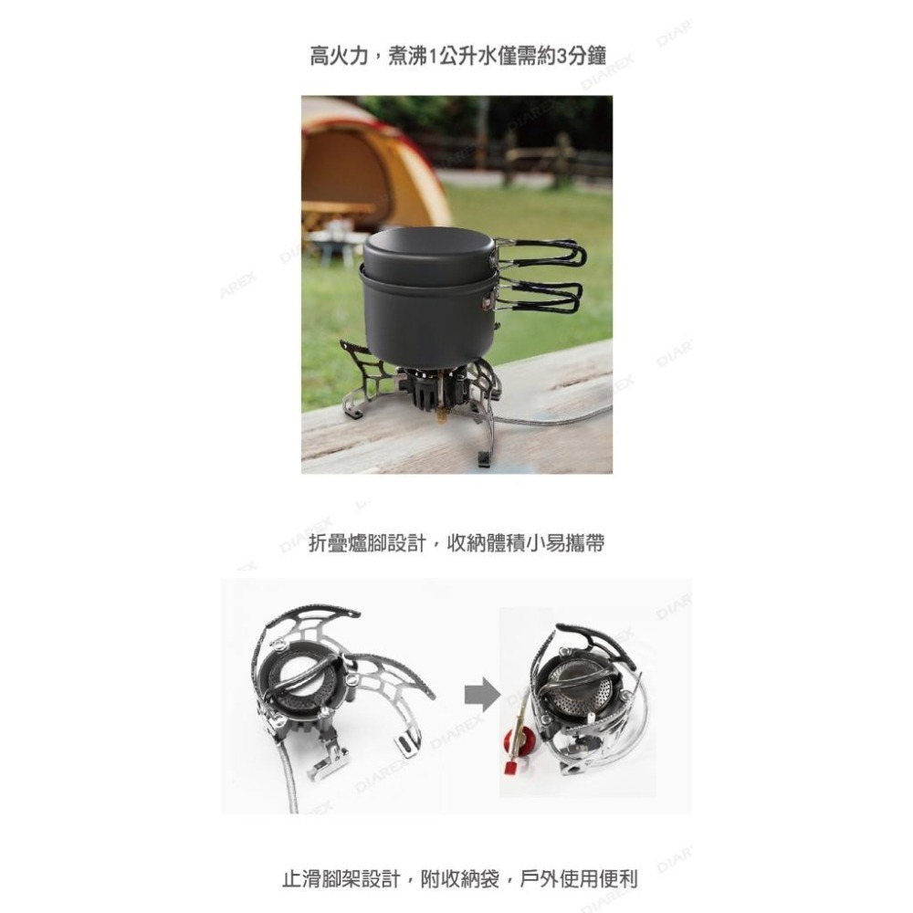 Grizzly灰熊 分離式蜘蛛爐/登山爐 GLC-100 大火力高山瓦斯爐 可收折野營爐頭 抗低溫野炊攻頂爐 露營瓦斯爐-細節圖3