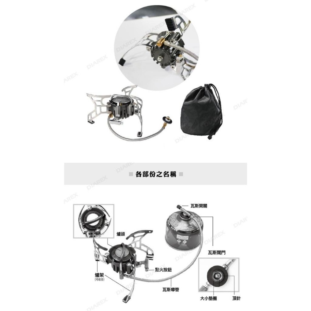 Grizzly灰熊 分離式蜘蛛爐/登山爐 GLC-100 大火力高山瓦斯爐 可收折野營爐頭 抗低溫野炊攻頂爐 露營瓦斯爐-細節圖4
