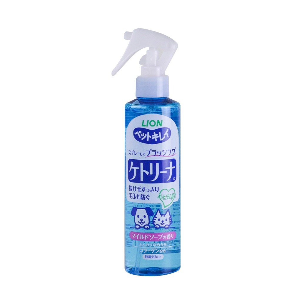 日本LION PET綺麗系列 犬貓梳毛噴霧 200ml (嬰兒粉香/溫和香皂/舒緩草本)-規格圖2