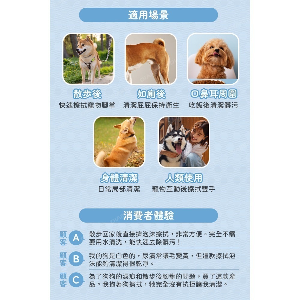 日本LION PET綺麗系列 犬貓身體/周邊潔淨慕斯 250ml-細節圖5