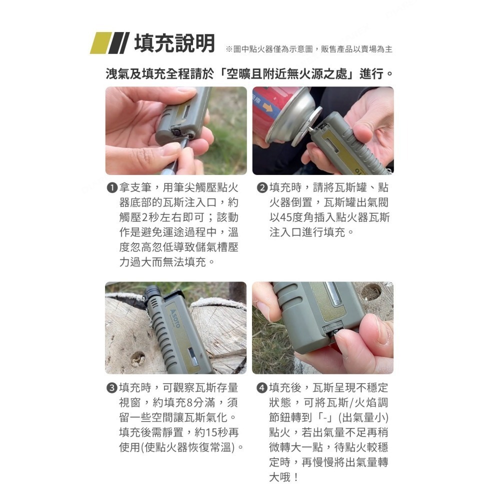 日本SOTO 伸縮防風點火器(黑色) ST-480CBKEXP 填充式打火機 附防塵蓋 露營 野營-細節圖7