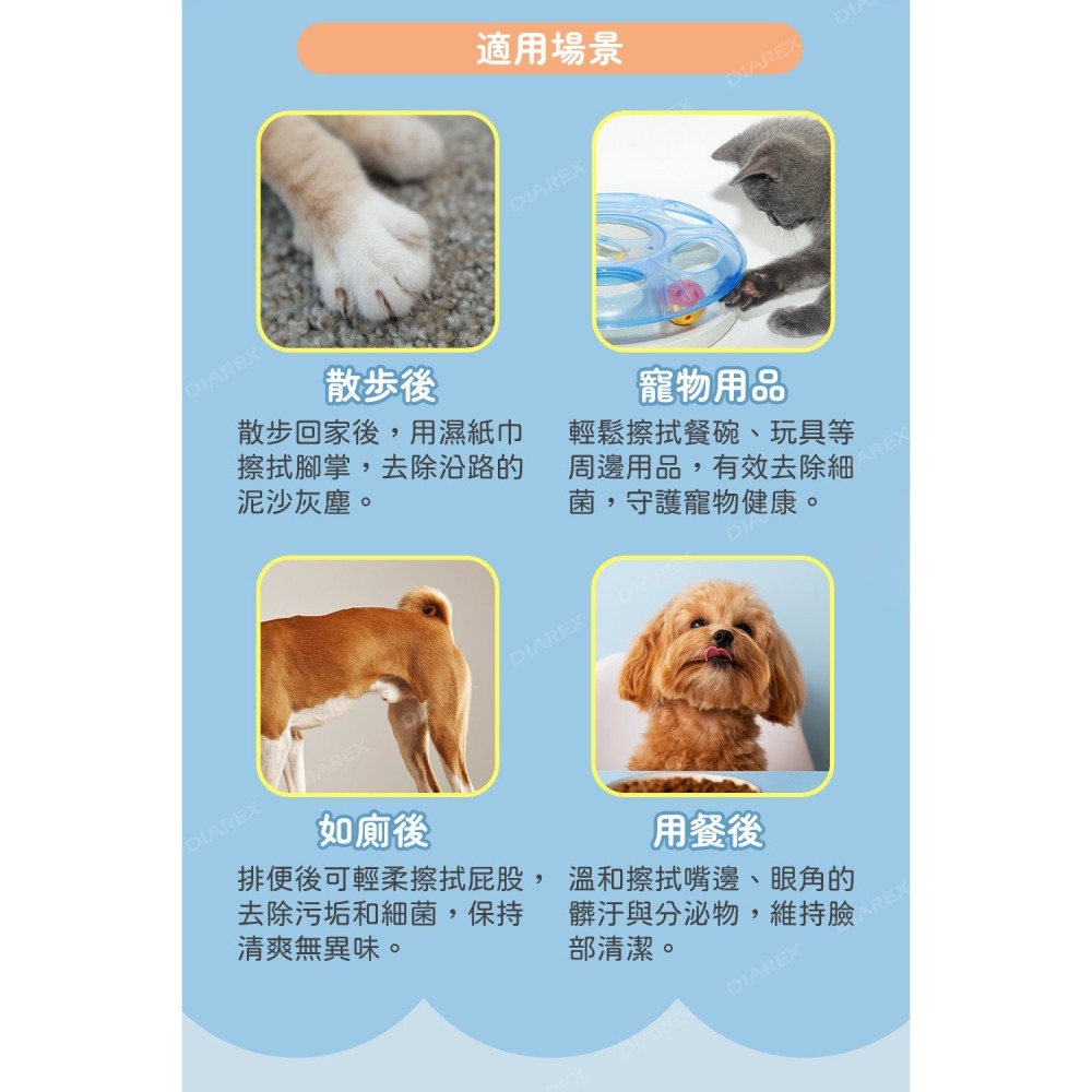 日本LION PET綺麗系列 犬貓身體/周邊潔淨濕紙巾(80張)-細節圖3