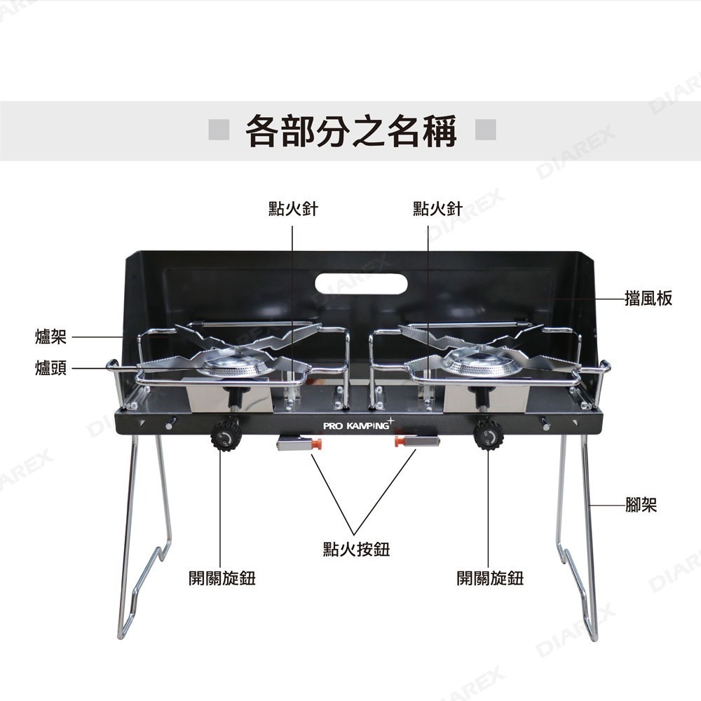 Pro Kamping 領航家 2.8kW戶外輕量薄型雙口爐 PKTB-2500 (附收納袋) 高山瓦斯爐-細節圖10