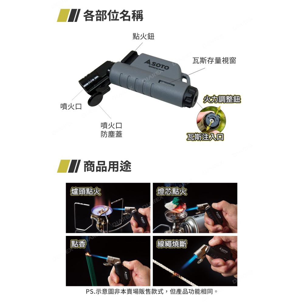 日本SOTO L型填充式掌中點火器(月球灰/土狼棕) ST-486限定系列 露營填充式打火機-細節圖6