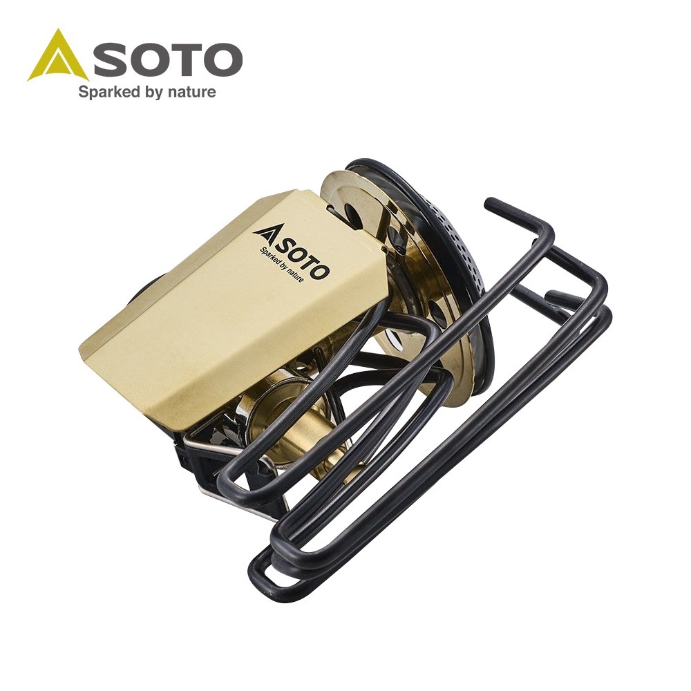 日本SOTO 迷你穩壓黑蜘蛛爐(黃銅版) ST-340BR 附點火槓桿 大火口3.3kW 露營瓦斯爐 卡式瓦斯迷你爐-細節圖3