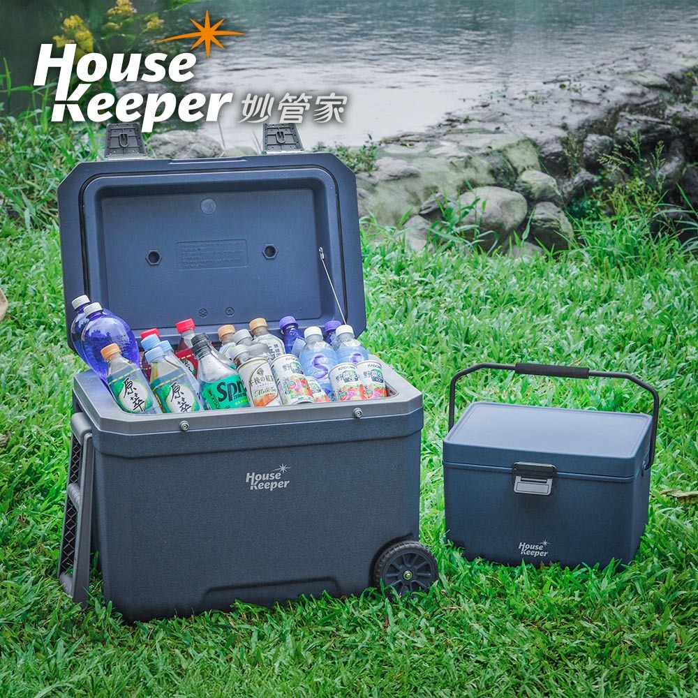 妙管家 46L+12L拖輪冰桶組 HKI-4612DBU 可堆疊收納 拉桿保冰桶 保冷 保溫 戶外 釣魚 露營 野營-細節圖4