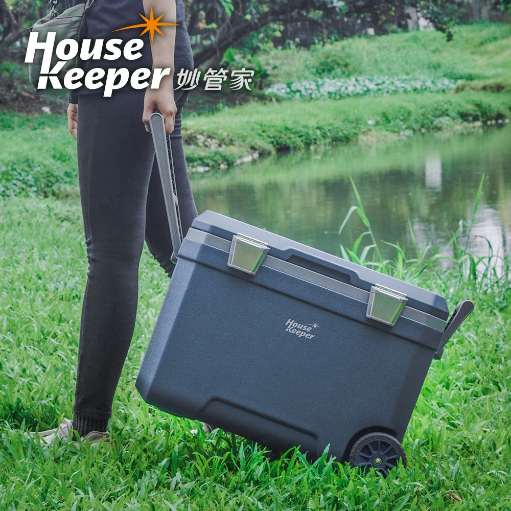 妙管家 46L+12L拖輪冰桶組 HKI-4612DBU 可堆疊收納 拉桿保冰桶 保冷 保溫 戶外 釣魚 露營 野營-細節圖5