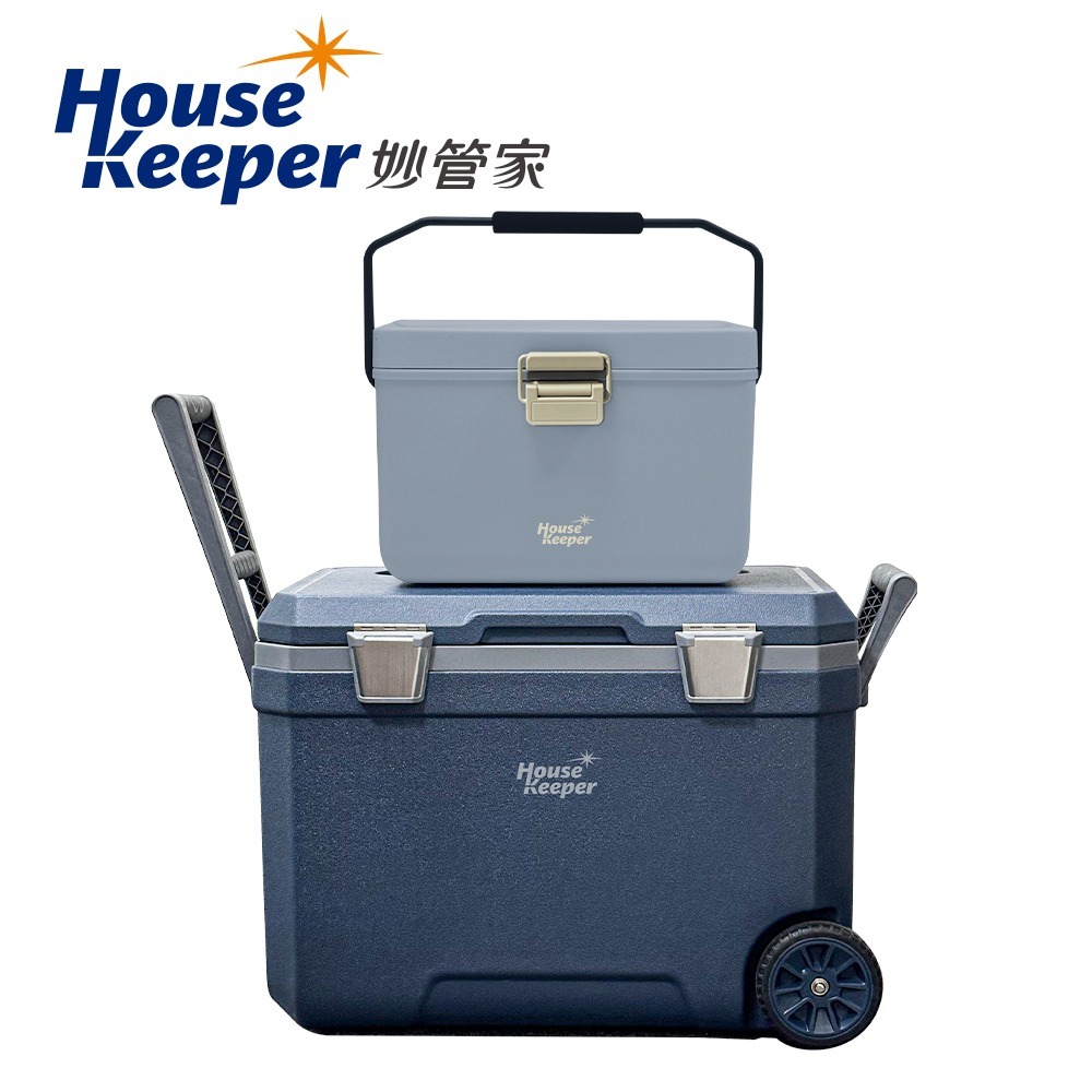 妙管家 46L+12L拖輪冰桶組 HKI-4612DBU 可堆疊收納 拉桿保冰桶 保冷 保溫 戶外 釣魚 露營 野營-細節圖6