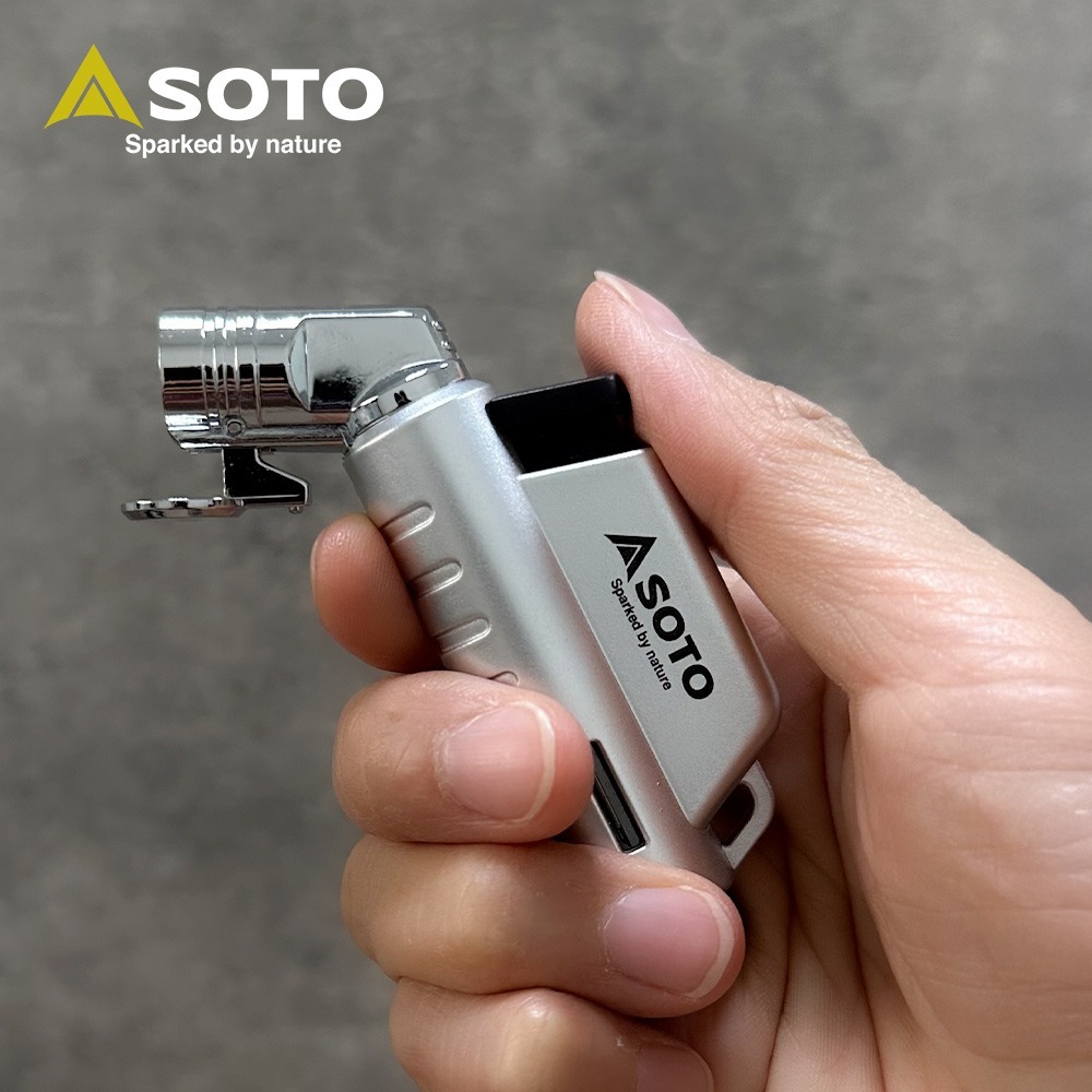 日本SOTO L型填充式掌中點火器(星燦銀/月耀金) ST-A486限定系列 填充式打火機 附防塵蓋 露營 野營-細節圖9
