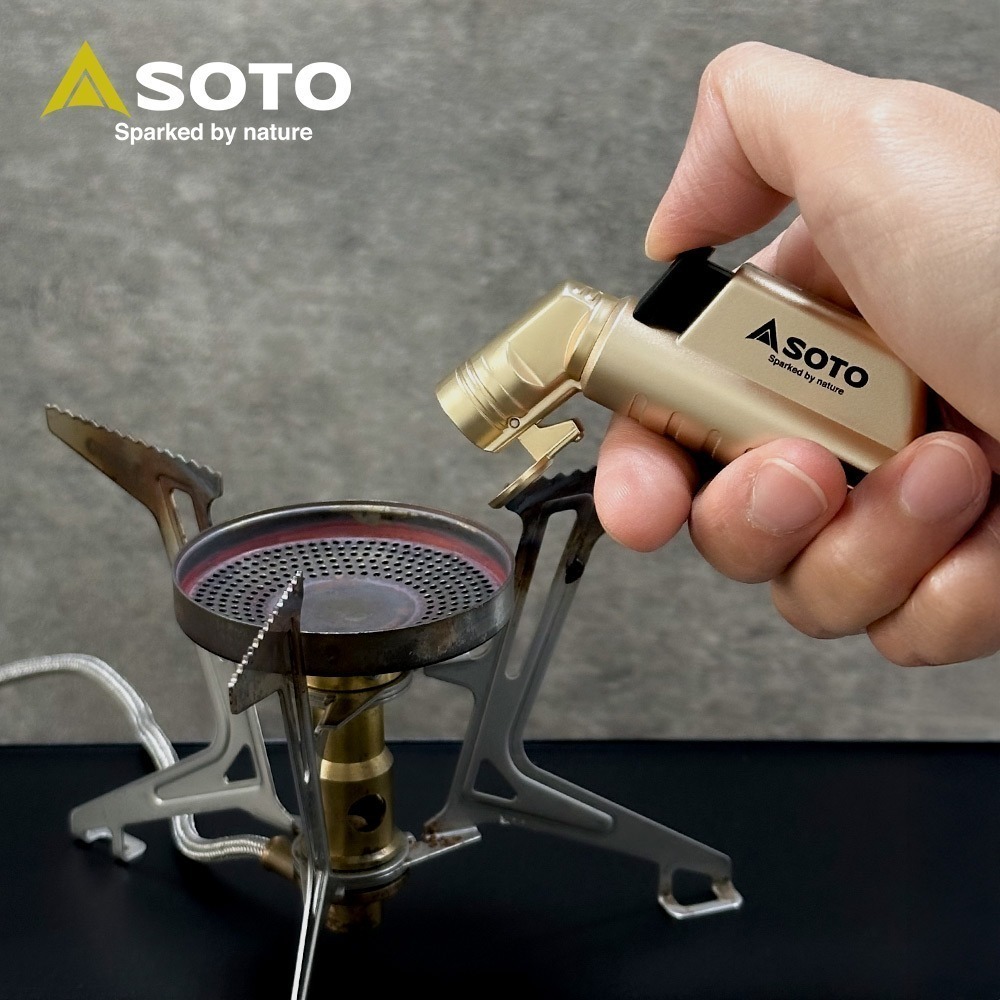 日本SOTO L型填充式掌中點火器(星燦銀/月耀金) ST-A486限定系列 填充式打火機 附防塵蓋 露營 野營-規格圖2