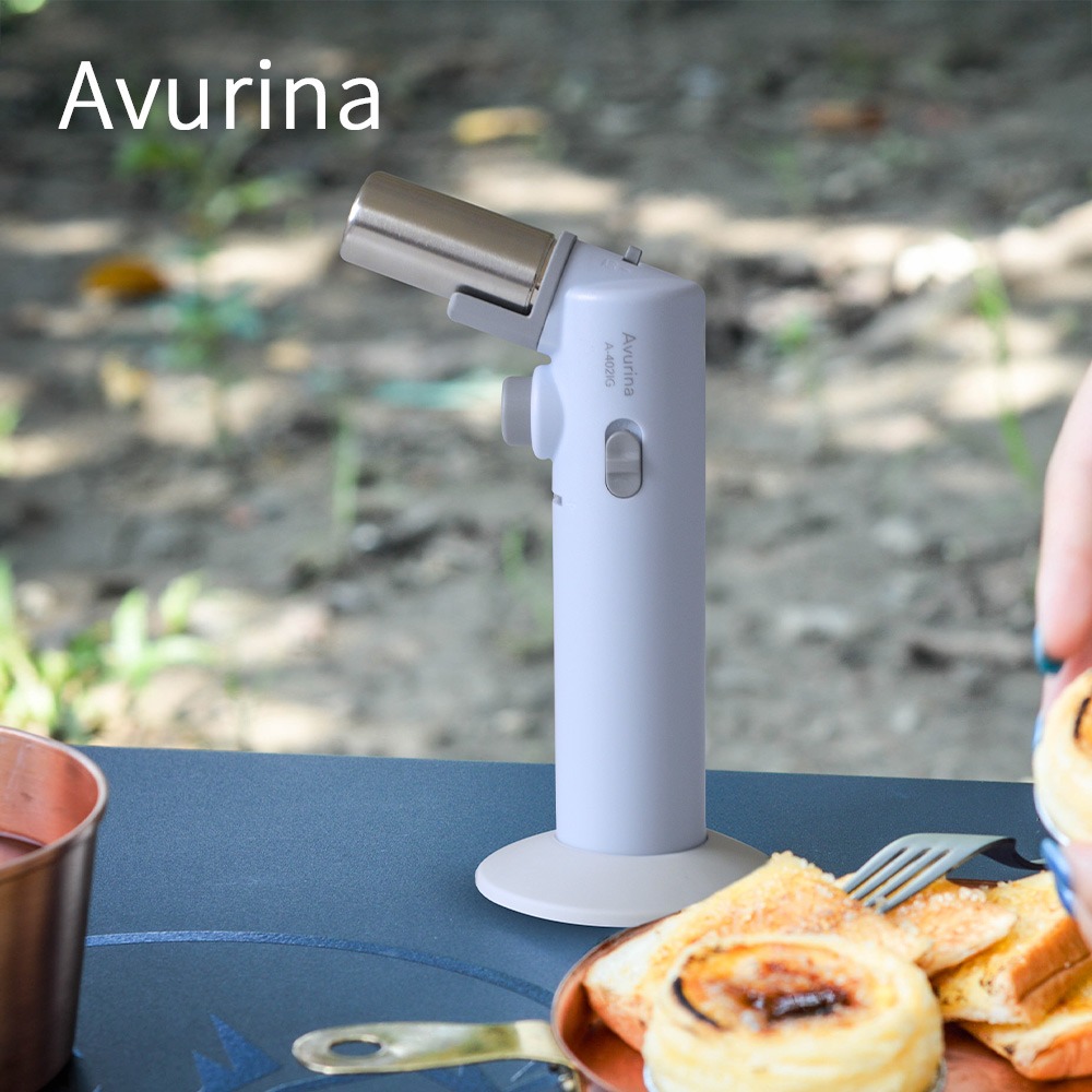 日本Avurina 填充型炙燒噴槍 A-402(海軍藍/棉花藍) 單手用/附底座 瓦斯噴槍 炙燒 戶外 家用-細節圖3