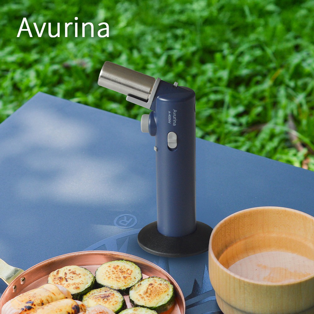 日本Avurina 填充型炙燒噴槍 A-402(海軍藍/棉花藍) 單手用/附底座 瓦斯噴槍 炙燒 戶外 家用-規格圖5