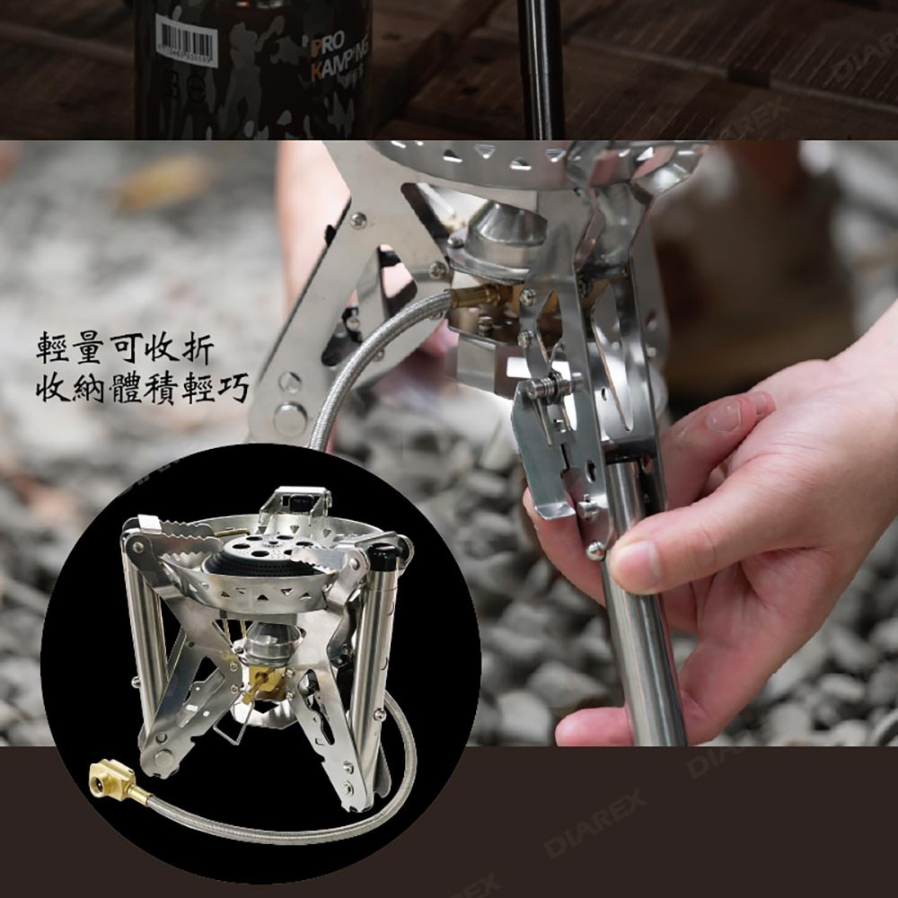 Pro Kamping 領航家 新暴焱爐 黑焱版 PK-34BK(可收折 大火力)防風高山爐 攻頂爐 蜘蛛爐 登山爐 露-細節圖4