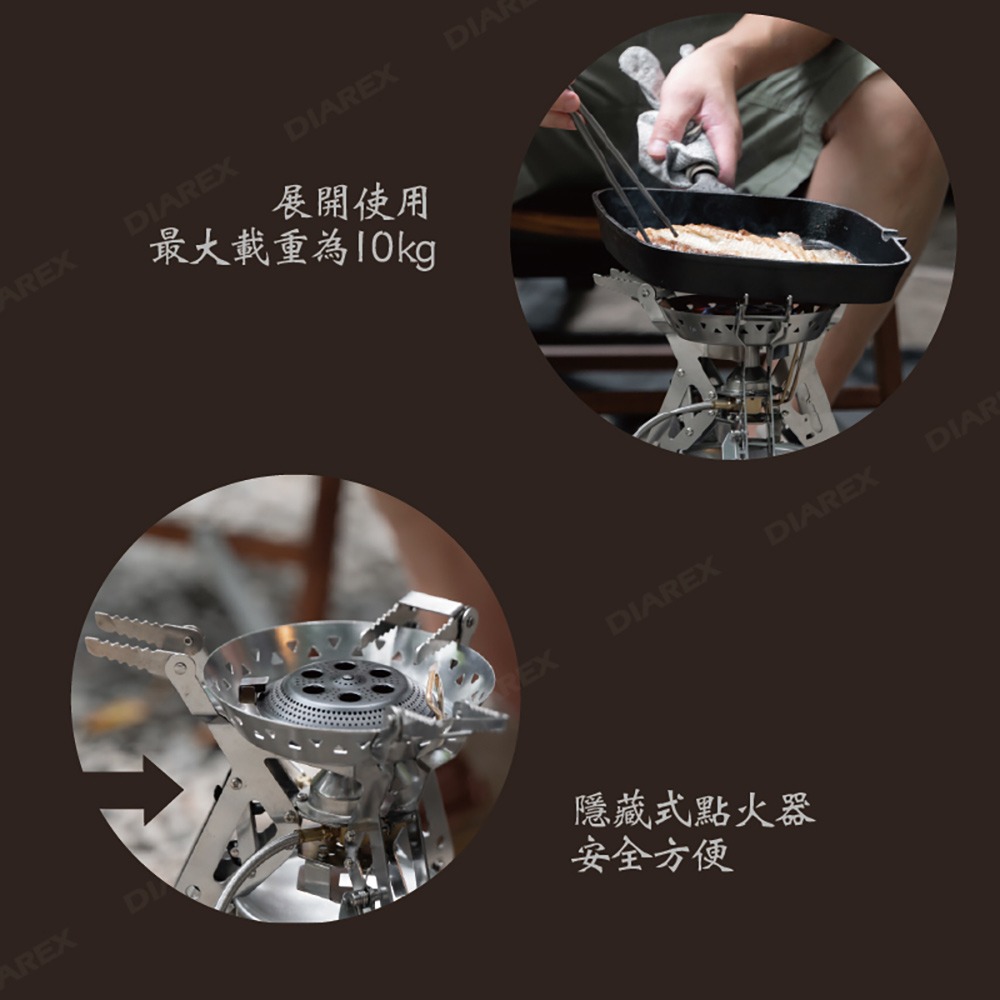 Pro Kamping 領航家 新暴焱爐 黑焱版 PK-34BK(可收折 大火力)防風高山爐 攻頂爐 蜘蛛爐 登山爐 露-細節圖5