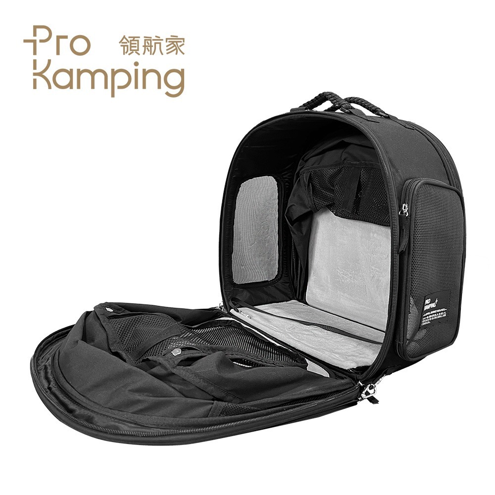 Pro Kamping 領航家 寵物戶外多功能背包 PK-PTB01BK 外出太空包 小型犬旅行袋 貓咪外出袋 狗背包-細節圖2