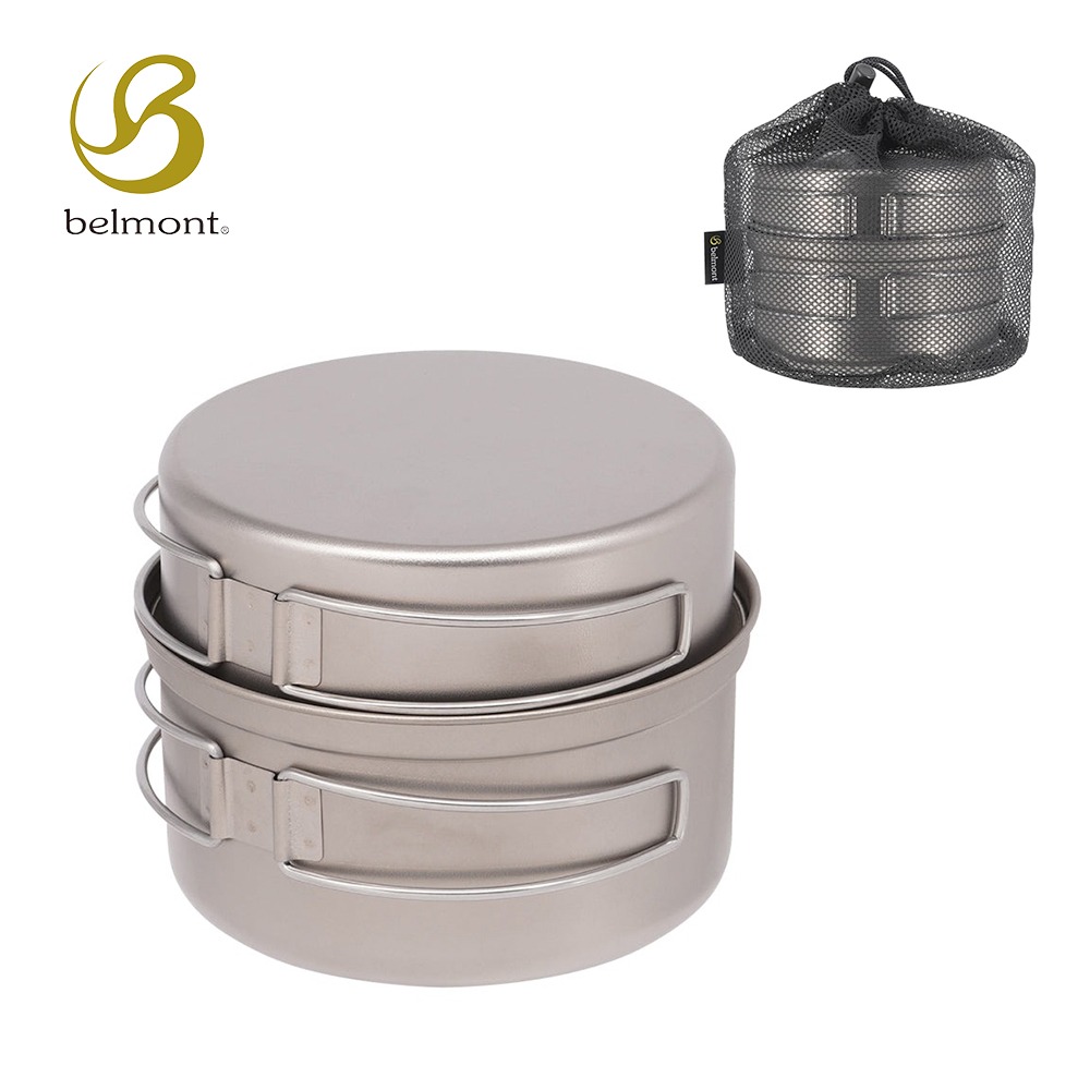 日本Belmont 1000ml 折疊鈦鍋組 BM-581 (附收納袋 鍋蓋/盤) 野營輕量化鍋具 登山戶外套鍋-細節圖5