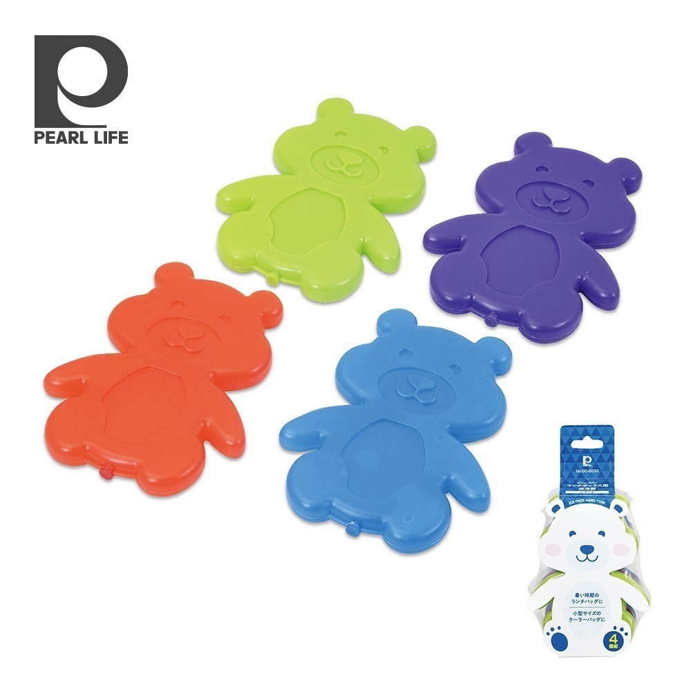 【日本 Pearl Life】Home Label 動物造型保冷劑 (4入組) 企鵝/北極熊 迷你冰磚 便當保鮮-規格圖1