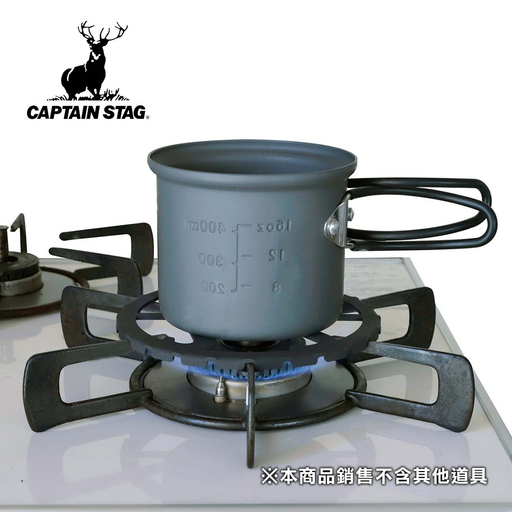 【日本鹿牌 CAPTAIN STAG】日製五徳鑄鐵瓦斯爐架(14cm) UF-0039 迷你補助爐架 蜘蛛爐/卡式適用-細節圖2