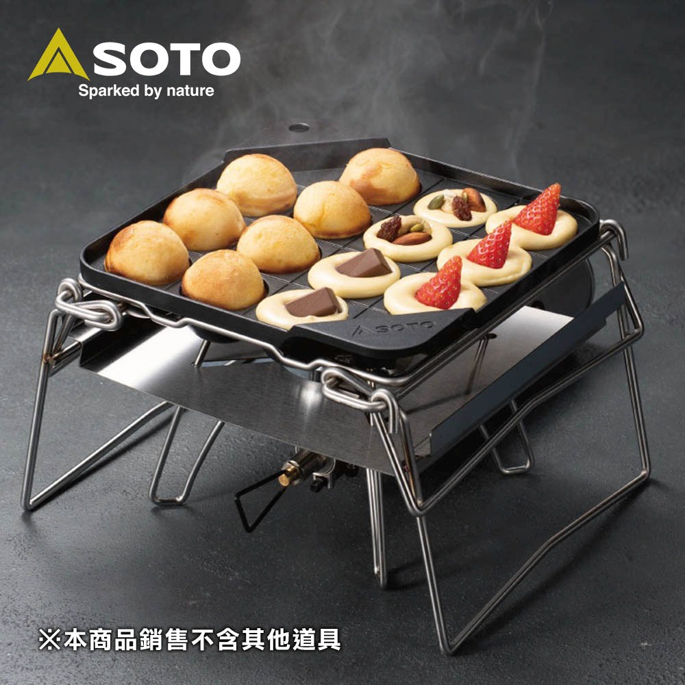 日本SOTO 章魚燒不沾烤盤 ST-3114 (14孔) 露營點心烤盤-細節圖2