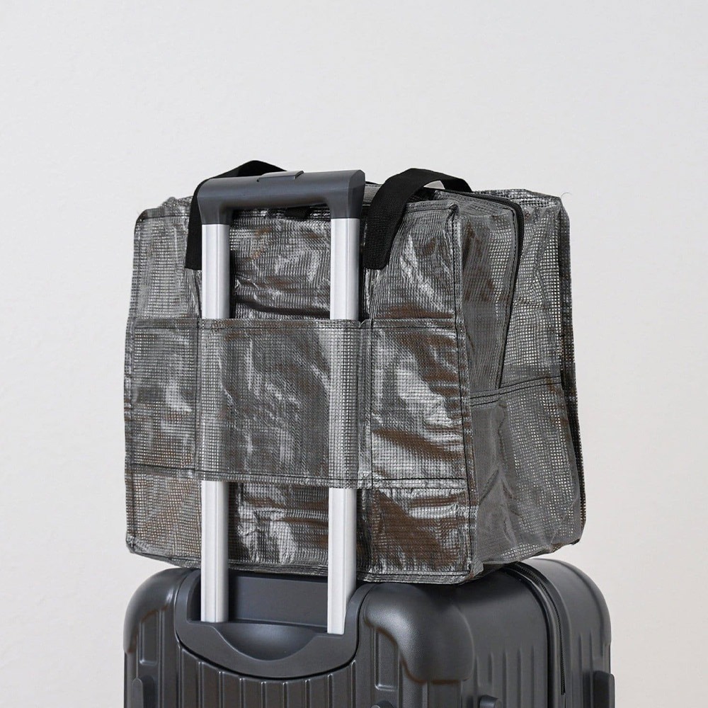 日本3COINS 防水摺疊行李袋 S/XL 旅行袋 登機包 大容量購物袋 行李箱固定袋 手提收納袋 側背袋-細節圖3