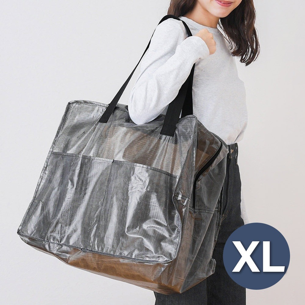 日本3COINS 防水摺疊行李袋 S/XL 旅行袋 登機包 大容量購物袋 行李箱固定袋 手提收納袋 側背袋-細節圖4