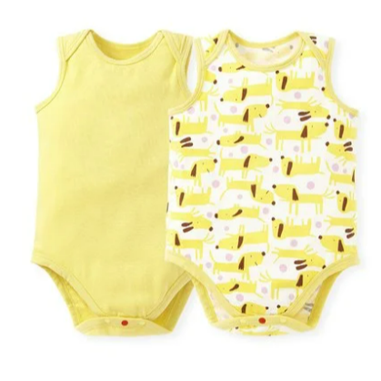 【無袖純棉】狗狗*黃(二件組)