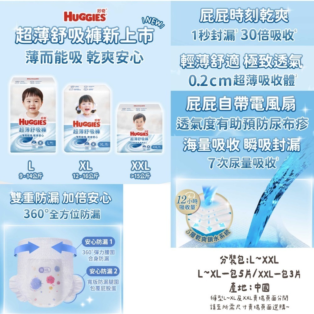 【分裝包】HUGGIES 好奇 全系列 小森林/雲柔乾爽/好眠褲/超薄舒吸褲(黏貼NB~XL/褲型M~XXXL)-細節圖5
