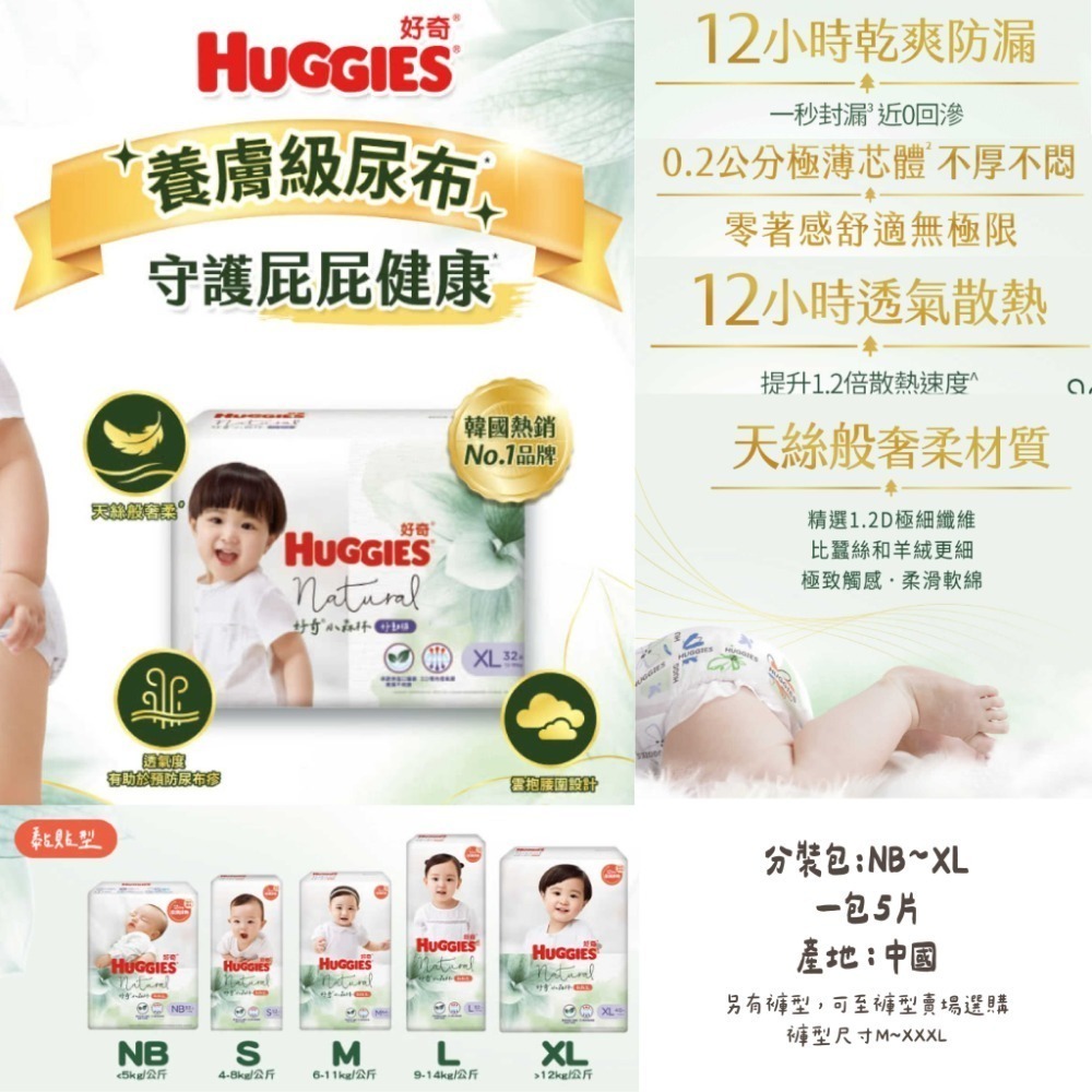 【分裝包】HUGGIES 好奇 全系列 小森林/雲柔乾爽/好眠褲/超薄舒吸褲(黏貼NB~XL/褲型M~XXXL)-規格圖7
