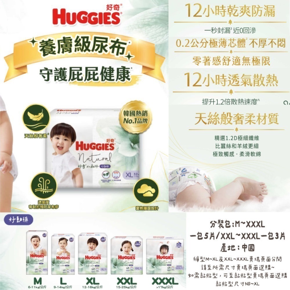 【分裝包】HUGGIES 好奇 全系列 小森林/雲柔乾爽/好眠褲/超薄舒吸褲(黏貼NB~XL/褲型M~XXXL)-規格圖7
