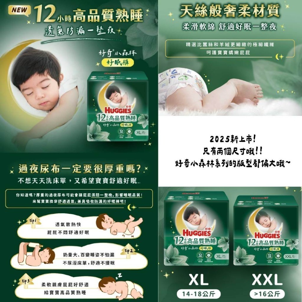 【分裝包】HUGGIES 好奇 全系列 小森林/雲柔乾爽/好眠褲/超薄舒吸褲(黏貼NB~XL/褲型M~XXXL)-規格圖7