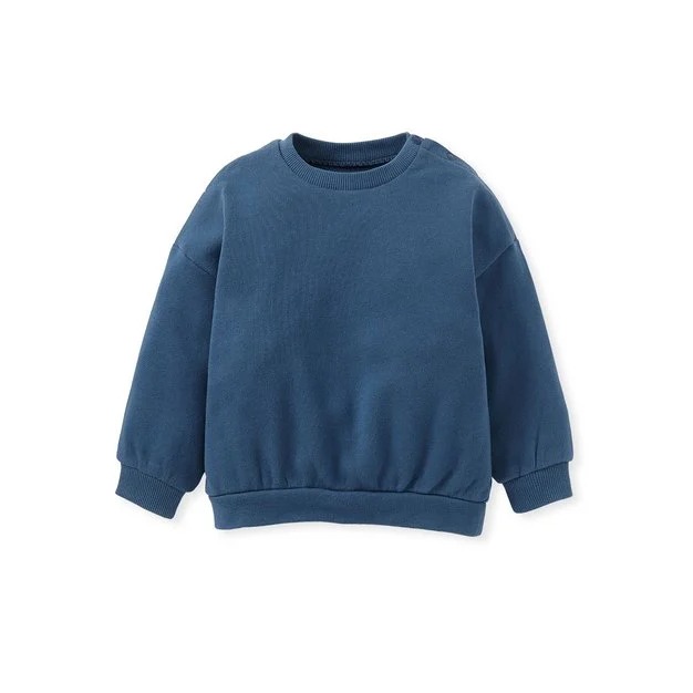 【長袖上衣】寬鬆運動衫(深藍)