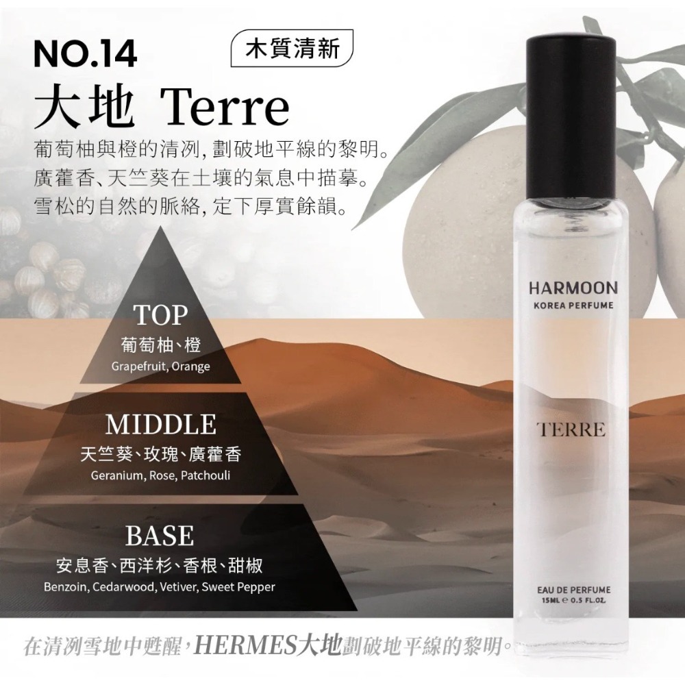 當日出貨 HARMOON口袋香水 致敬經典 全系列香氛15ml 男香/女香/中性-規格圖11
