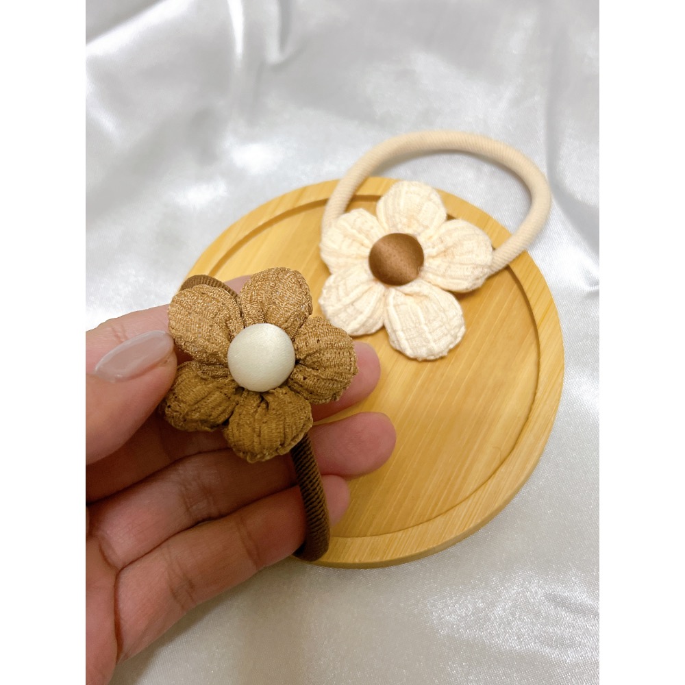 『全新』可愛花花綁綁🌼 咖色、杏色任選-細節圖2