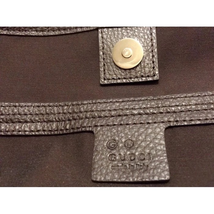 義大利古馳GUCCI經典雙G logo手提包 義大利製 (巧克力色) 肩背包-細節圖2