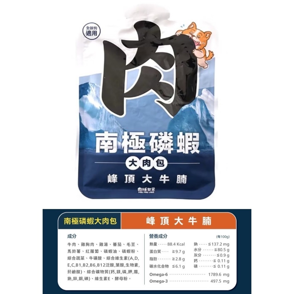 肉球世界｜南極磷蝦大肉包（狗狗） 主食餐包 165g-規格圖11