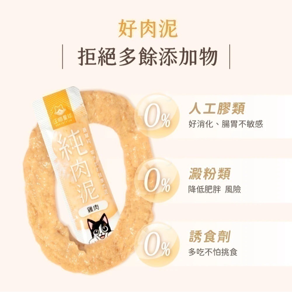 汪喵星球｜無膠純肉泥 貓狗適用 6g*5條-細節圖5