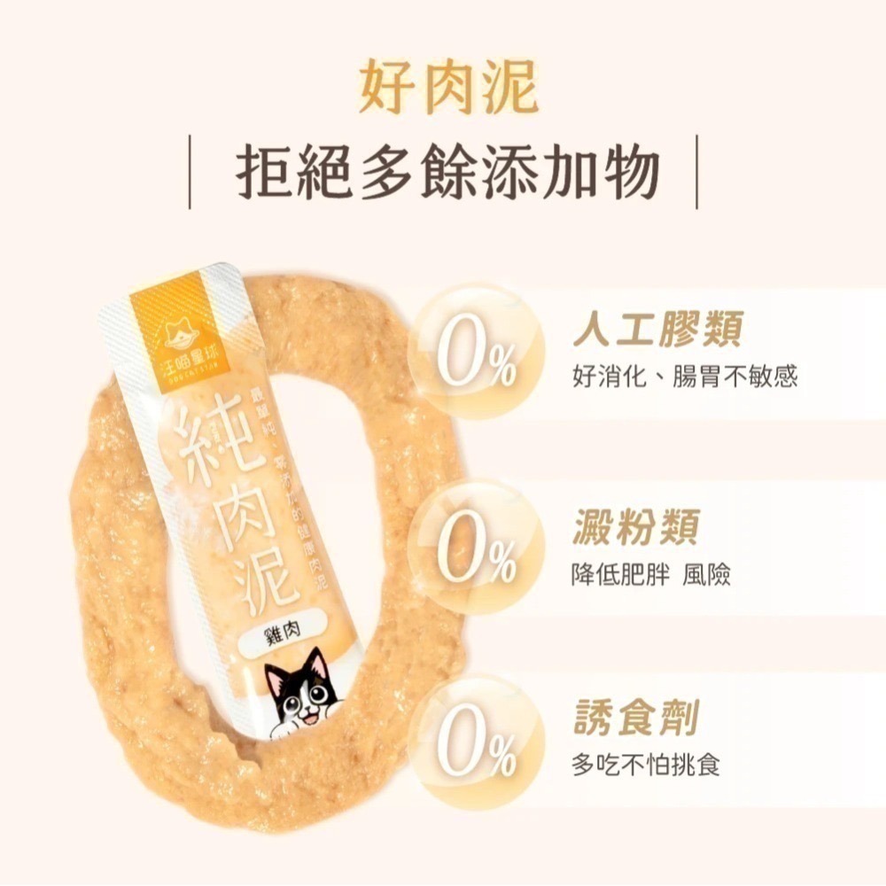汪喵星球｜無膠純肉泥 貓狗適用 6g*5條-細節圖5