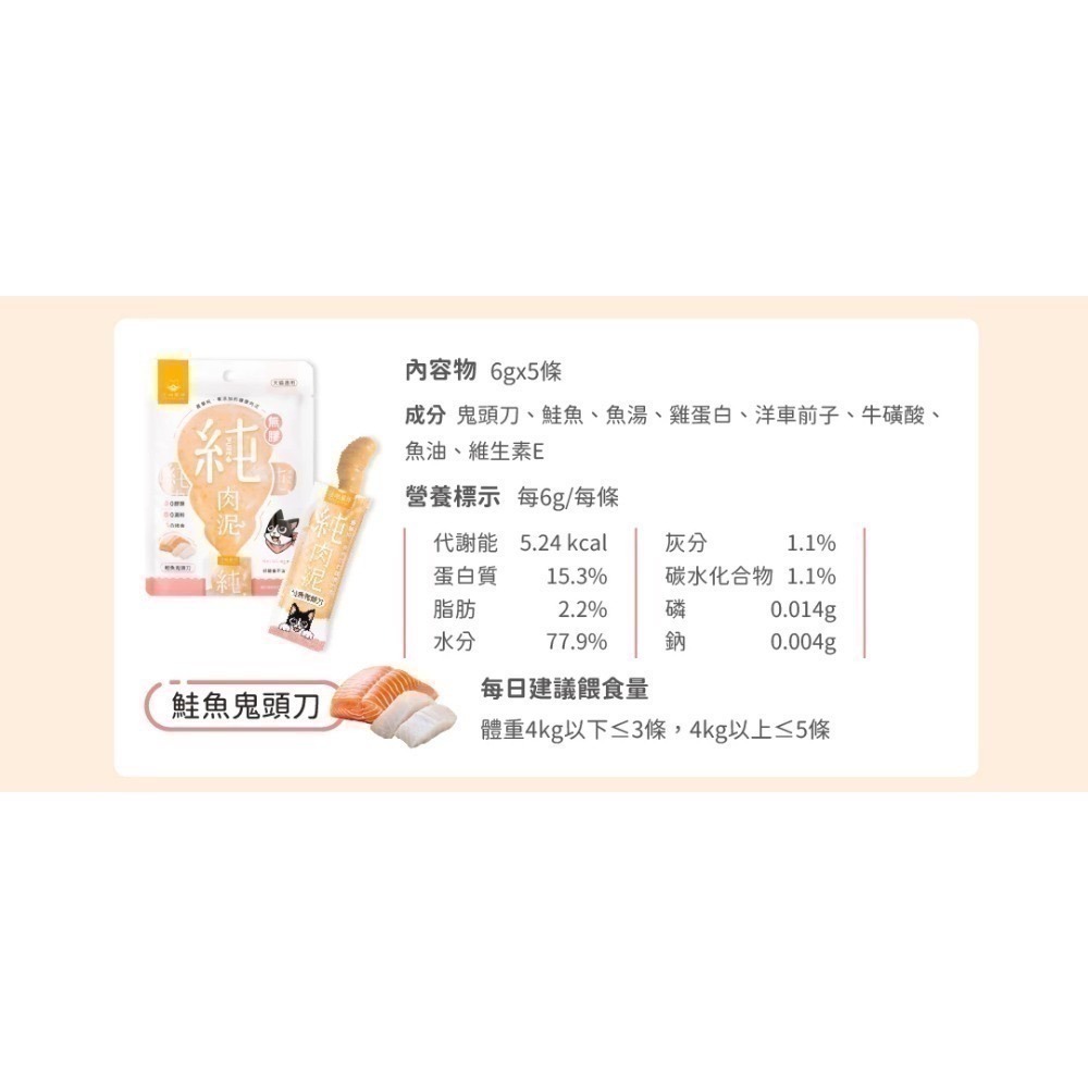 汪喵星球｜無膠純肉泥 貓狗適用 6g*5條-規格圖9