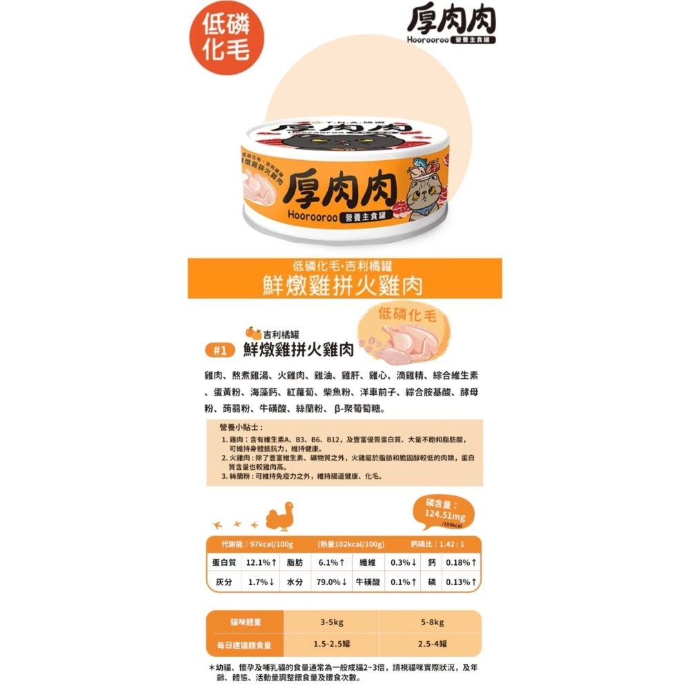 Hoorooroo 厚肉肉｜營養主食罐 全齡貓 80g-規格圖8