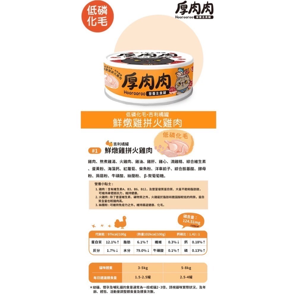 Hoorooroo 厚肉肉｜營養主食罐 全齡貓 80g-規格圖8